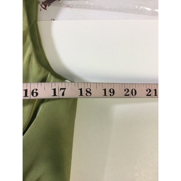 AW BRIDAL SZ 10 L fennel seed green Theodora wedding bridesmaid maxi dress b37 - Picture 7 of 10